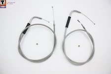 42" Stainless Steel Throttle & Idle Cable Set EVO TC-88 Softail Touring 5-Speed