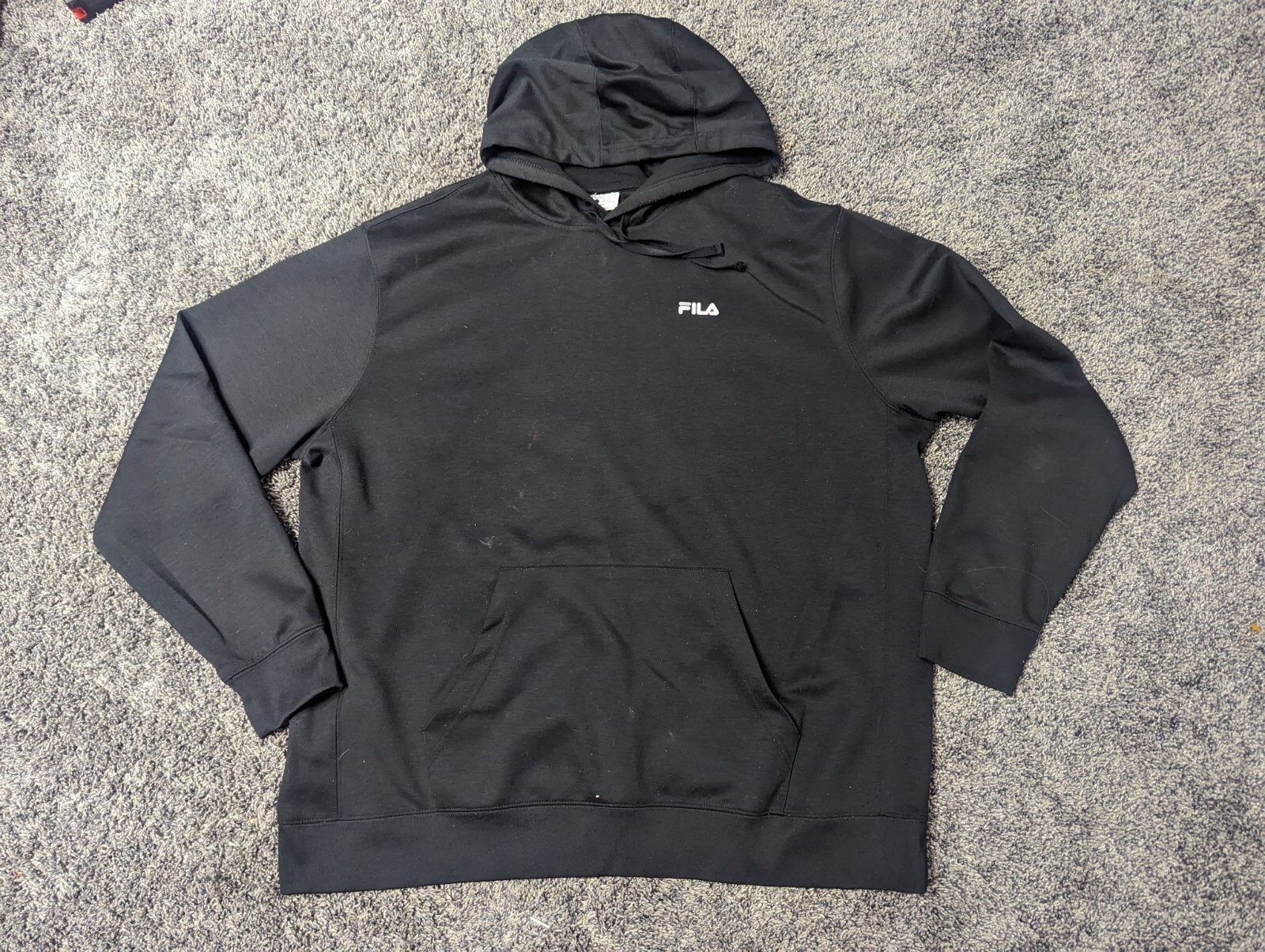 Felpa con cappuccio pullover Fila canguro tasca nera uomo XXL ottime condizioni bella