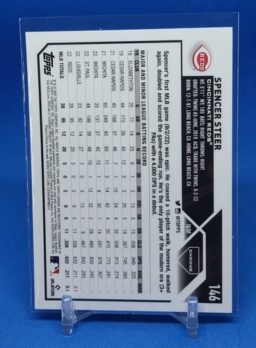 2023 Topps Chrome Sepia Refractor #146 Spencer Steer RC - Bild 2 von 2