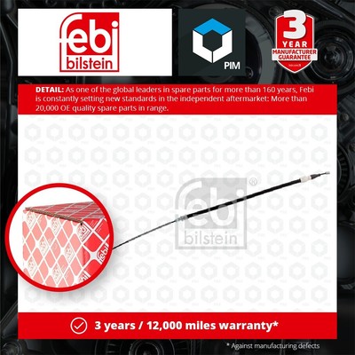 Handbrake Cable fits VW DERBY 1.0 Rear Left or Right 81 to 84 GL Hand Brake Febi