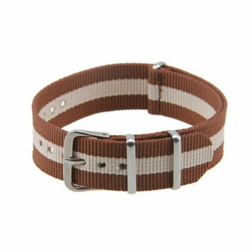 18 20 22 mm Bracelet de montre en Toile Sangles Nylon Bande Boucle Argent - Zdjęcie 9 z 23
