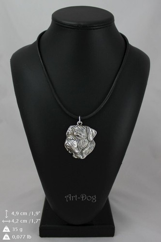 Bordeaux Dog, Dogue De Bordeaux II - Necklace With Dog, Silver Plated Pendant - Picture 5 of 7