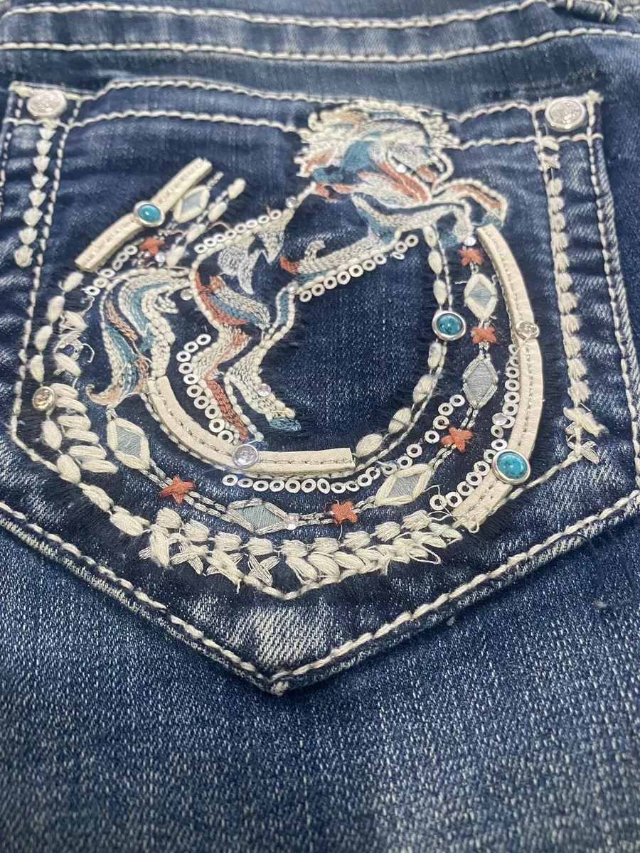 Grace In LA Women s Western Horse Embroidered Bootcut Stretch