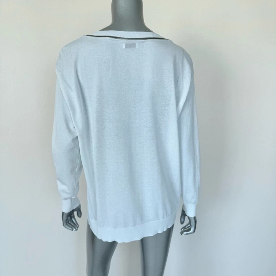Brunello Cucinelli women cotton sweater size 6US Authentic Retail 950$ - Image 3 of 4