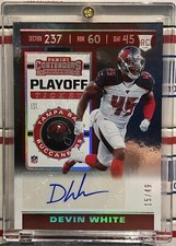 2019 PANINI CONTENDERS DEVIN WHITE, #277, PLAYOFF TICKET, RC, AUTO, SERIAL#15/49