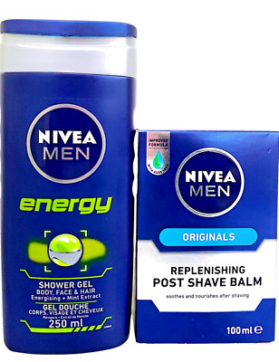 Nivea For Men Energy Shower Gel & Replenishing Post Shave Balm Pack of 2