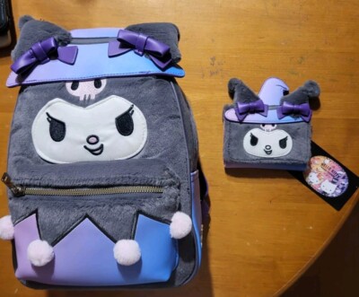 LOT OF 2 Sanrio Kuromi Witch Her Universe Cosplay Mini Backpack & Wallet NWT