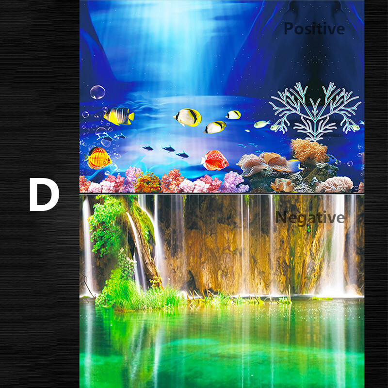 Fish Tank Background HD Aquarium Decor Adorn 3D Landscape Sticker