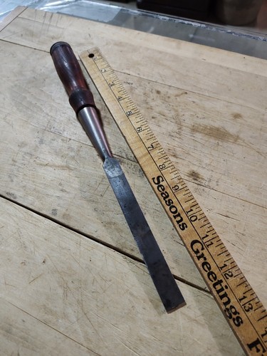 Early Unmarked 5/8" Bevel Edge Socket Chisel Timber Frame Etc - Picture 3 of 5