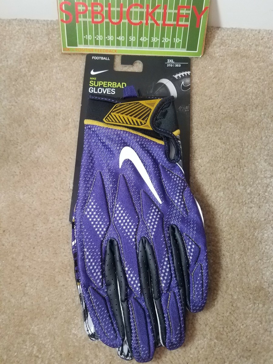 NIKE SUPERBAD 4.5 ADULT PADDED FOOTBALL GLOVES, NFL BALTIMORE