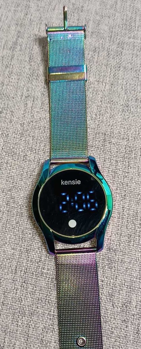 ❤️Valentines Kensie Irredescent Rainbow Stainless Steel Mesh