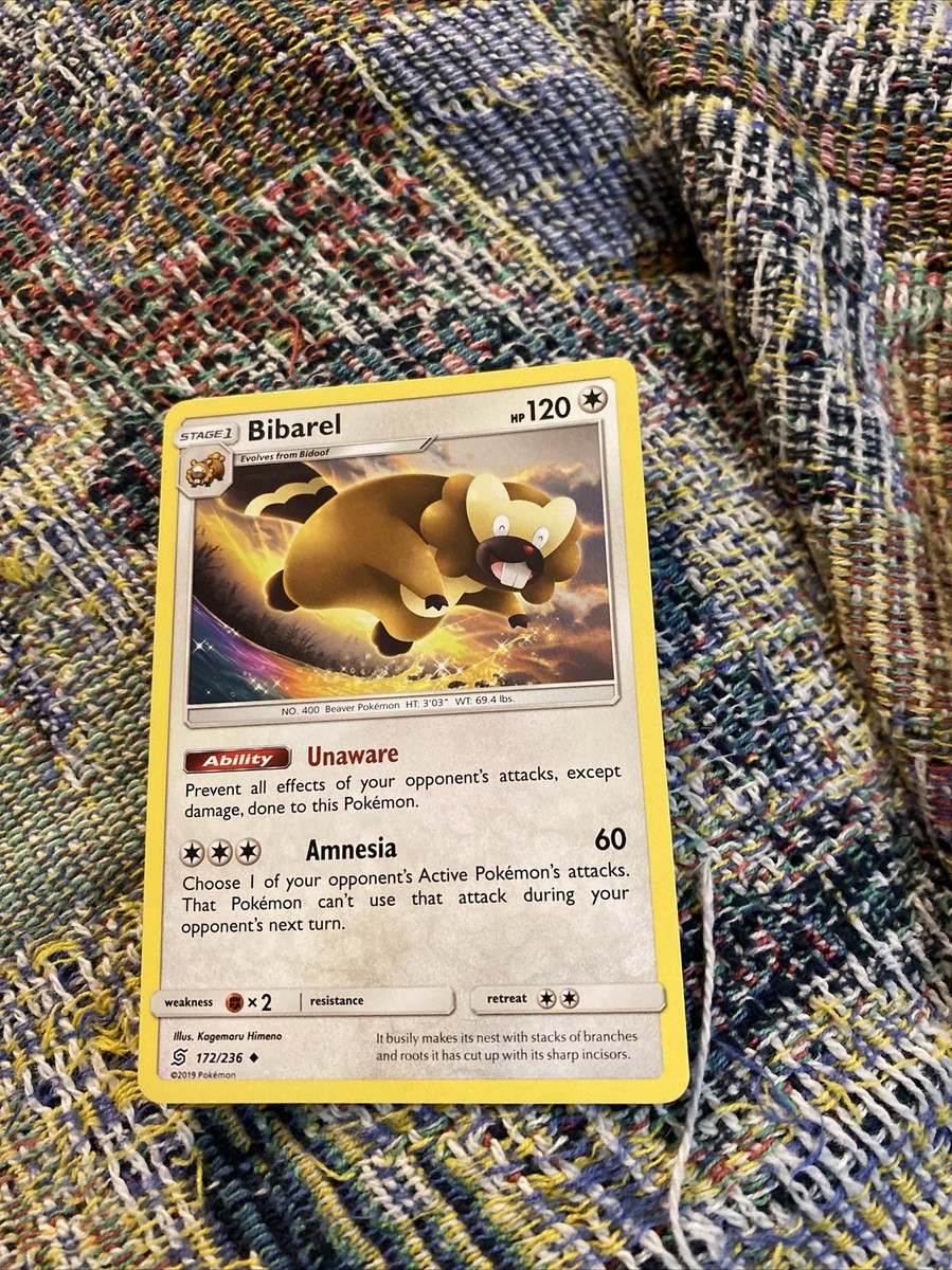 POKEMON Trading Card Stage 1 Bibarel HP120 unaware amnesia 172/236