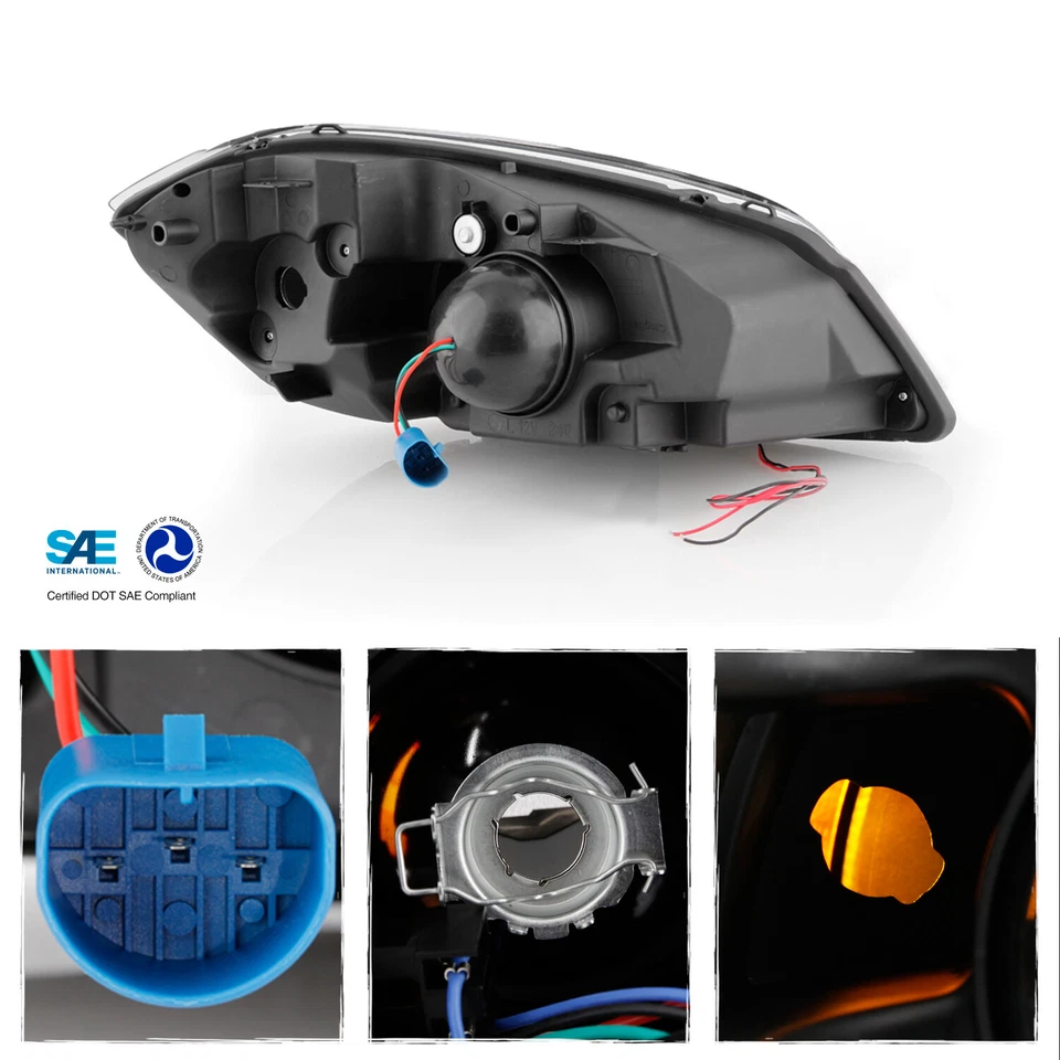 For 05-10 Cobalt 05-06 Pontiac Pursuit LED Light Bar Projector Black Headlights — 第 3/4 张图片