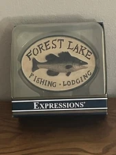 Vintage BLONDER HOME Ceramic Night Light Rather Be Fishing NEW in Box