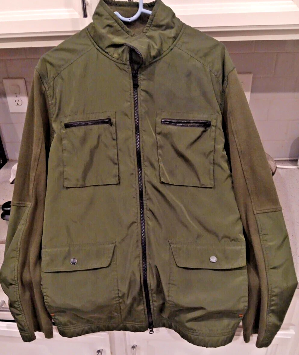 Banana Republic Jacket Men Extra Large Green Utility Casual Basic Medium Weight