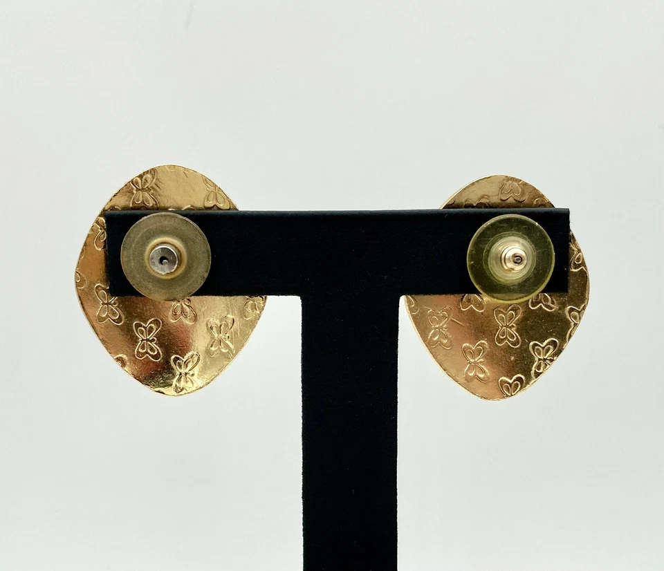 Hermosos Pendientes Cloisonné Marca 1928 - Fondo Azul Floral Forma Ovalada Foto 2 de 4