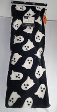 GHOSTS Faux Fur Throw Blanket By Storehouse Black White Ghosts Super Plush NWT