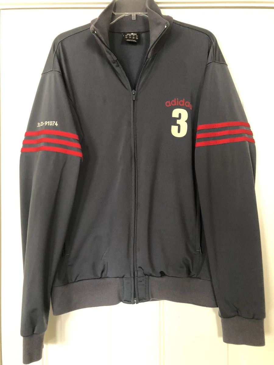 Vintage 2003 Adidas 3D 91074 Blue Red Men s Zip Up Jacket Size Large