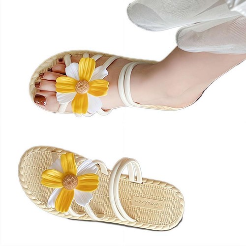Flower Women's Shoes Summer Grass Weaving Slippers Ethnic Style Roman Shoe l5T9 - Picture 21 of 24