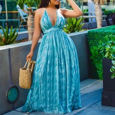 Women Halter Ombre Floral Long Evening Prom Maxi Dress Wedding Bridesmaid Dress
