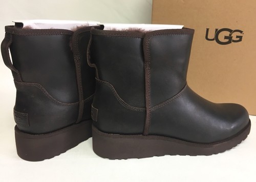 Ugg Australia Kristin Cuero Clásico Slim Stout Marrón Botas al Tobillo Cuña  1019640 | eBay