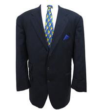 Ralph Lauren Men's Pure Wool Blue Striped Blazer Jacket Sport Coat 50 R Big Man