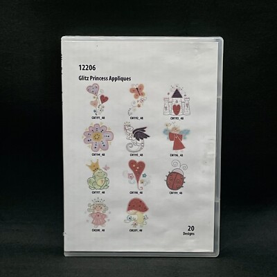 Glitz Princess Appliques Embroidery Designs Multi-format CD -Oesd  Take out 