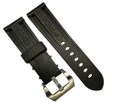 New Watch Band 24mm Rubber Strap Black Color for PANERAI OFFICIAL