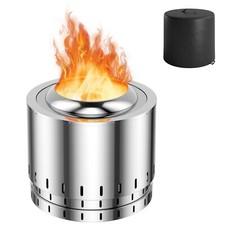 Member's Mark Smokeless Wood-Burning Fire Pit with 304 Stainless Steel Fire  Bowl (FP2342607-MM) for sale online | eBay