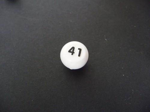 Spare Parts - CHAD VALLEY BINGO WHITE NUMBERED BALLS (No 1 to 45) - 0.5"/ 12.5mm - Picture 39 of 43