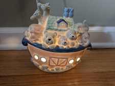 Vintage Noah's Ark Porcelain Nursery Night Light Lamp