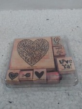 Retired Stampin' Up Wooden "Love Ya" Stamp Set