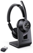 Bluetooth Headset V5.1, Wireless Headset with Noise Canceling Microphone, 40 Hrs