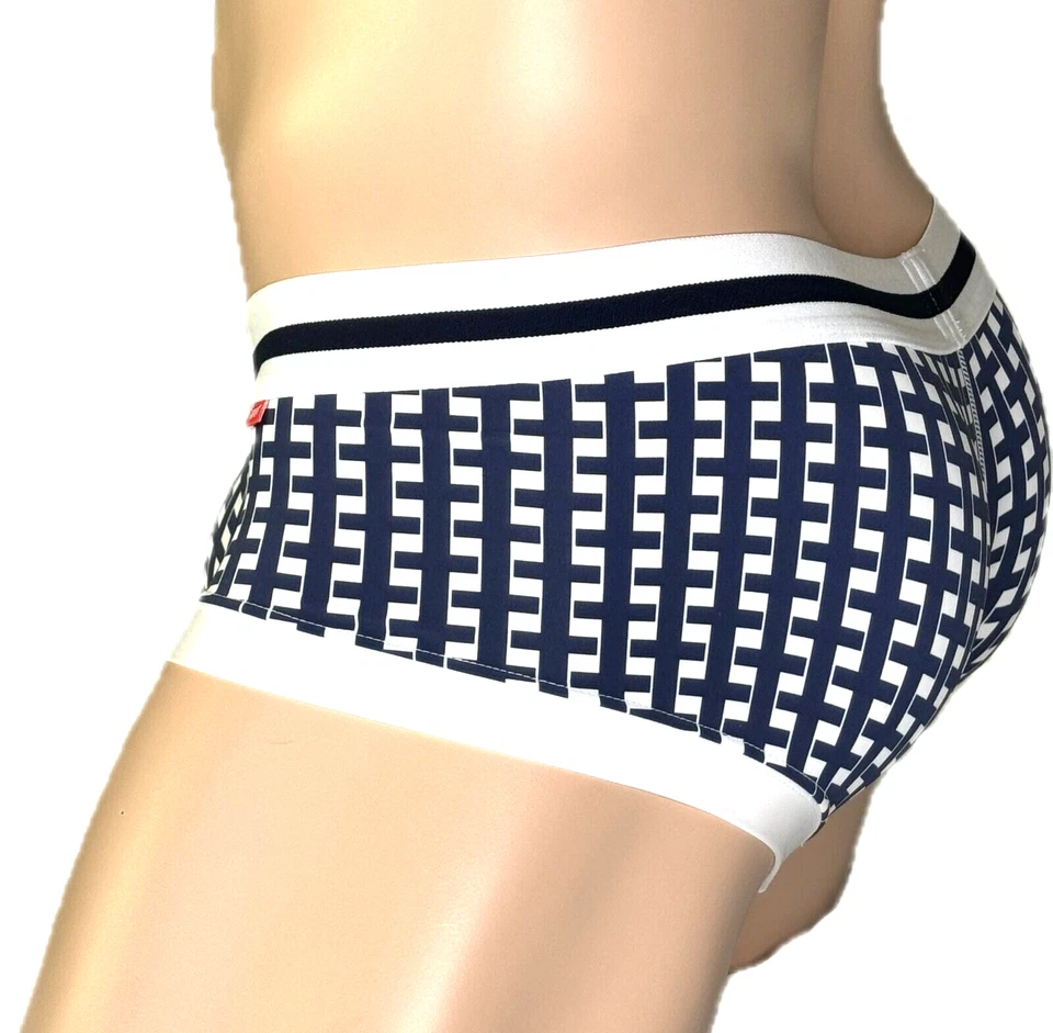 TOOT Men's premium  BOXER BRIEF  TRUNK  Size M UNDERWEAR NAVY WHITE - Image 2 of 3