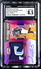 2022 Certified Freshman Fabric Mirror Purple Treylon Burks /10 CGC 8.5 NM/MINT+