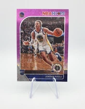 2019-20 Panini Hoops Premium Stock Purple Disco Prizm #223 Jordan Poole RC
