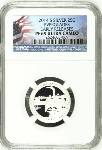 2014 S Everglades NGC PF69 Ultra Cameo Silver Quarter Early Releases #1