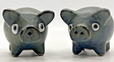 Pig Hog Salt + Pepper Shakers Studio Art Pottery Anthropomorphic  S & P Farmcore