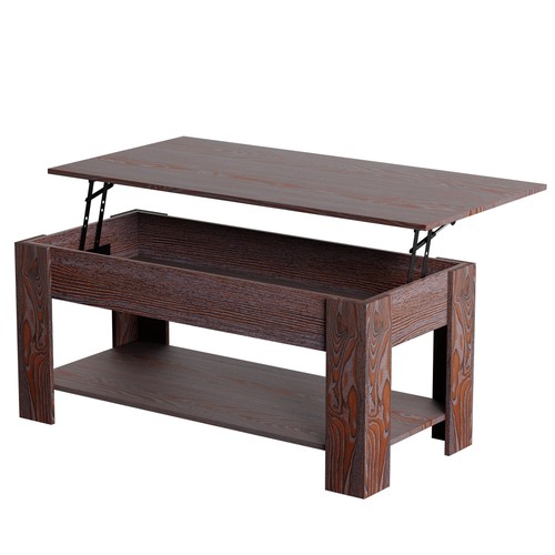 Coffee Table Lift Top Coffee Tables with Hidden Compartment and Storage Shelf - Picture 20 of 53