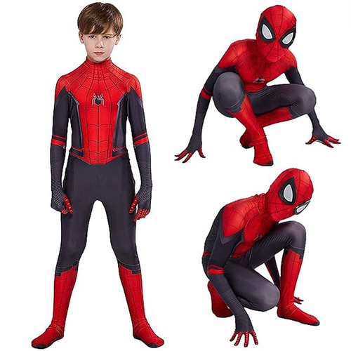 Kids SpiderMan Cosplay Costume Boys Tobey Maguire Outfit Jumpsuit Fancy Dress - Picture 8 of 81