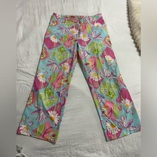 Vintage Lilly Pulitzer "Adios Elephant" Patch Pants, Size 4