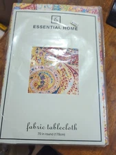 Vintage Essential Home Fabric Tablecloth 70 Inch Round Paisley Print