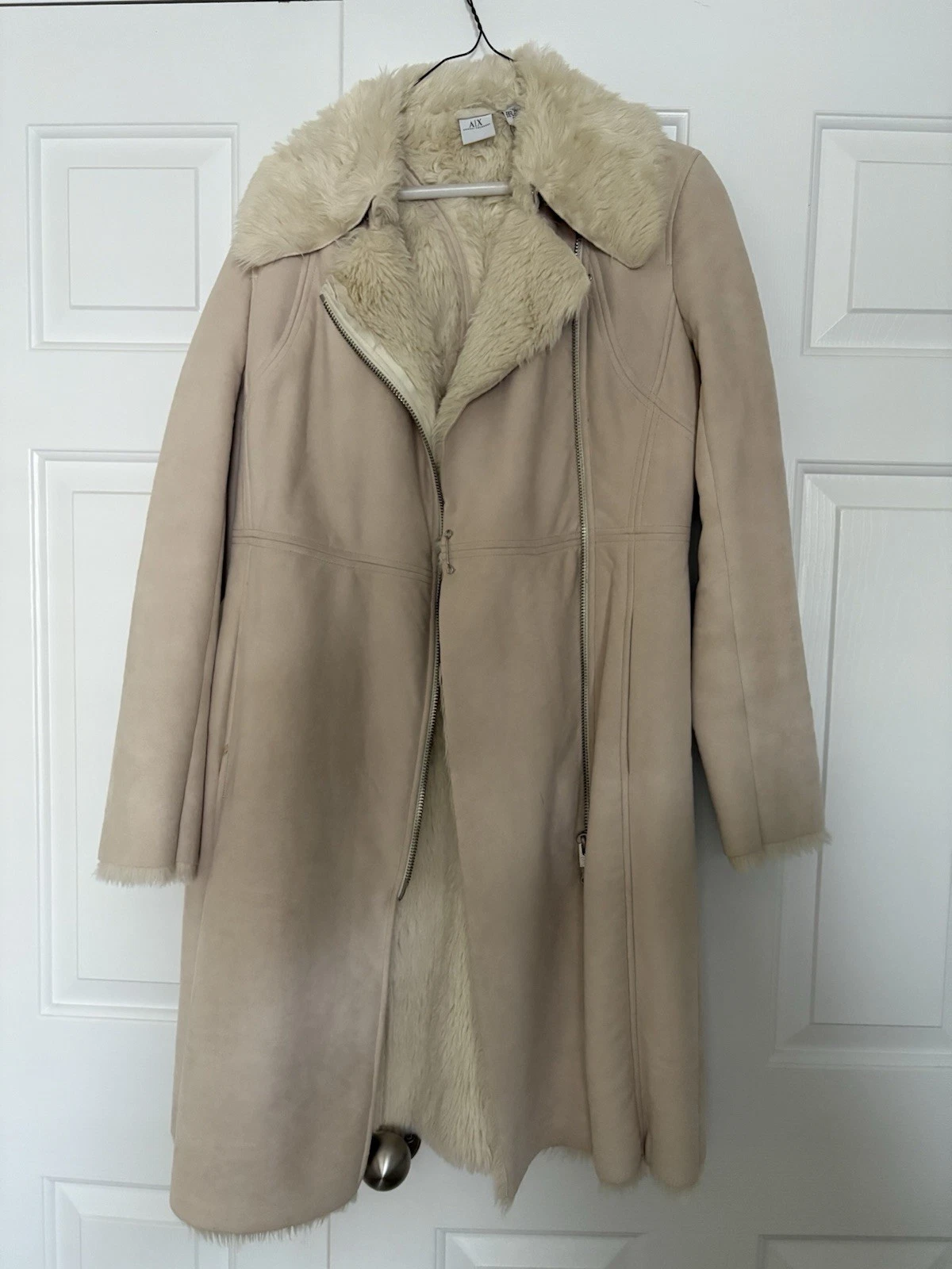 OFF WHITE Cappotto lungo donna A X Armani Exchange bianco sporco taglia S (S)