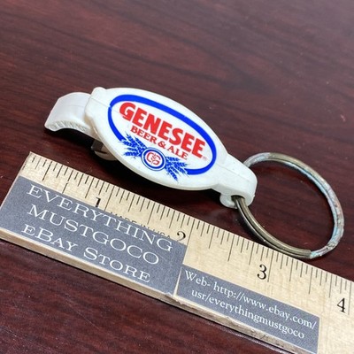 Genesee Beer & Ale Advertising Promo Bottle Can Opener KeyChain Red White Blue