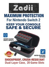 Protective Carrying Case fits 2025 Nintendo Switch 2 Dual-Layer Holds 20 Games