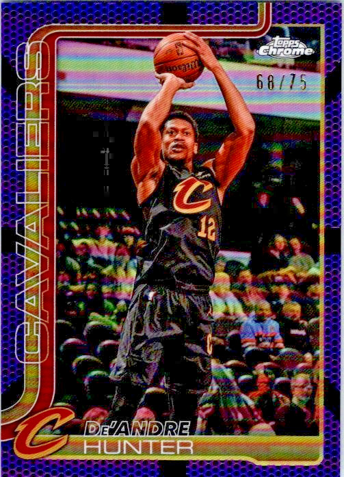 2025-26 Topps Chrome Update #74 De'Andre Hunter Purple Basketball #/75 Cavaliers