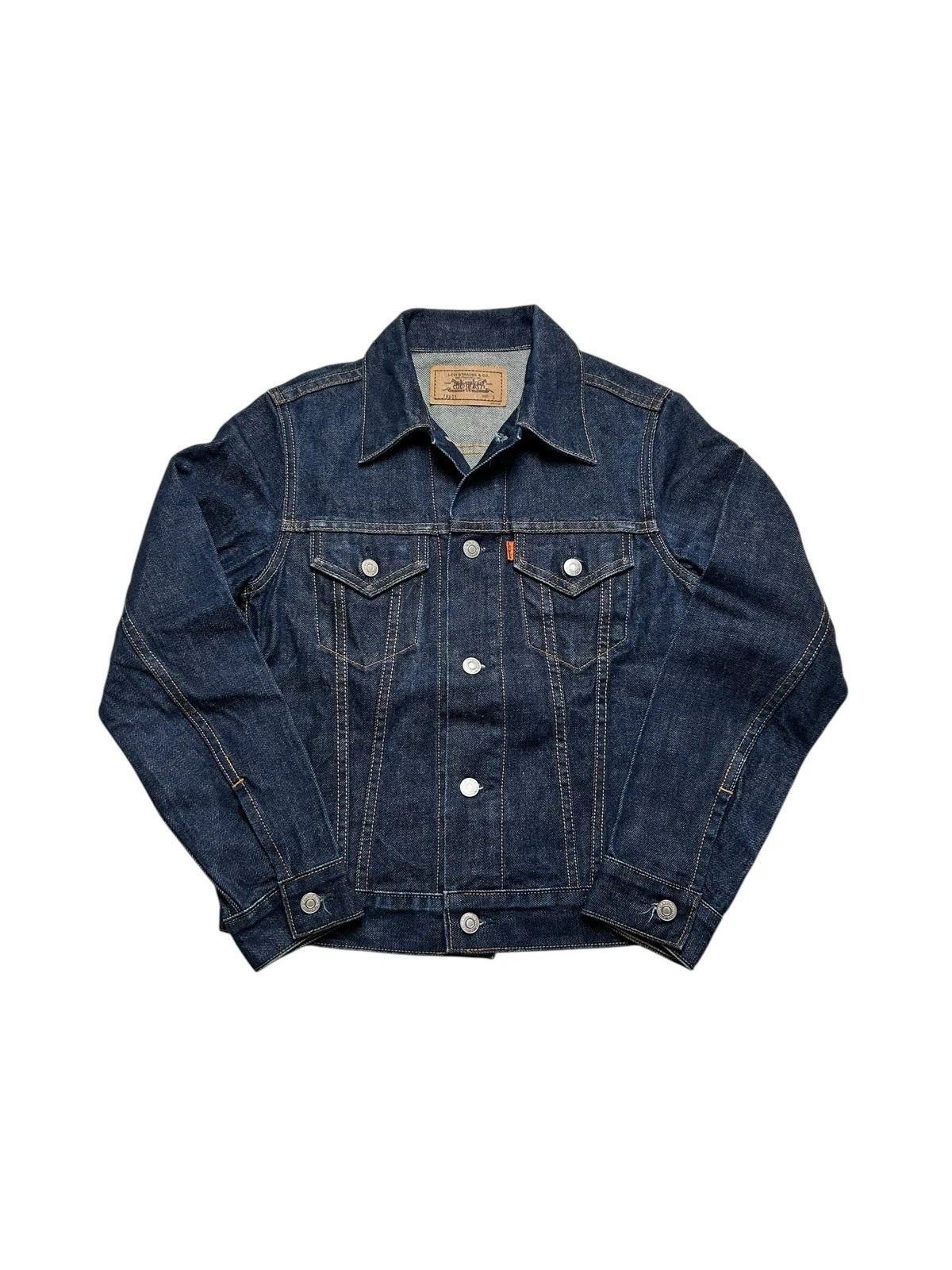 Vintage Levis Type 3 Denim Jacket Blue Indigo 78601 APD-PL-02 Orange Tab Size S