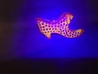 Vintage Fenton Ruby Red Hobnail Shoe With Cat Head Front.  Reacts To Blacklight!