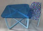 Vintage 1977 Barbie Mattel Table And Chair Blue Barbie Dream house Furniture