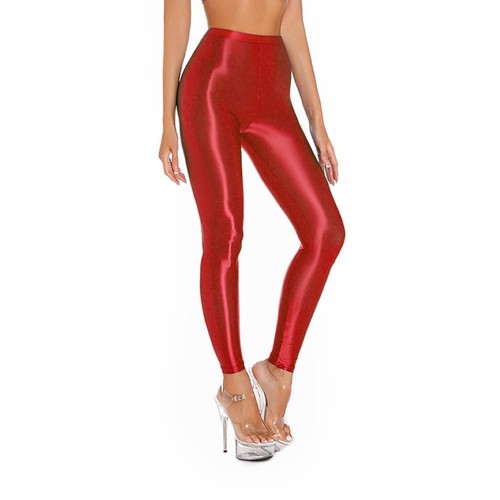 Ladies Satin Glossy Leggings Stretchy Shiny Disco Yoga Pants Various Colors - Picture 7 of 25